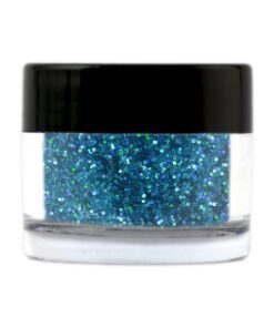 Lagun-blue glitter med stora bitar i